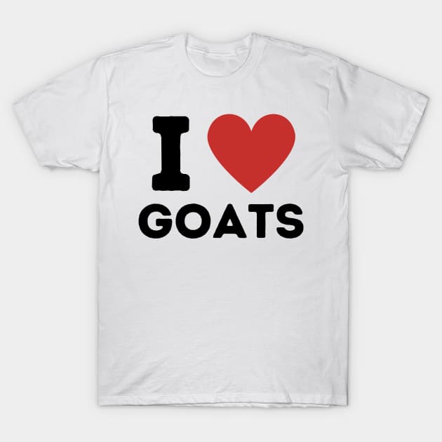 I Love Goats Simple Heart Design T-Shirt by Word Minimalism